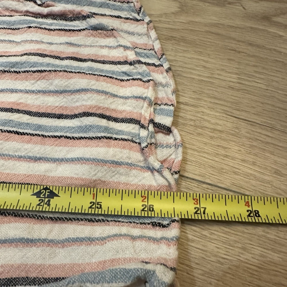 Anthropologie DREW Jumpsuit Tulip Leg Strapless Jumper Pastel Stripe Sz L Linen - Picture 8 of 9